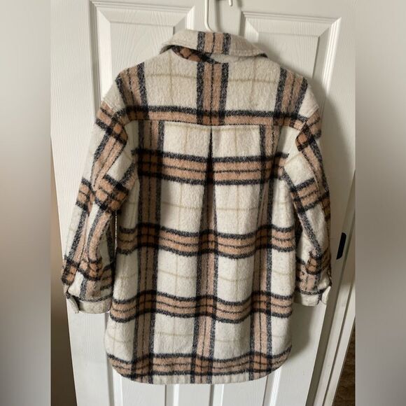 Old Navy Women’s Utility Plaid wool blend Jacket / Shacket Lined Size XS - Picture 6 of 7